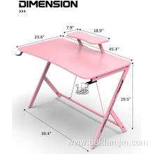 Pink Modern Gaming Desk